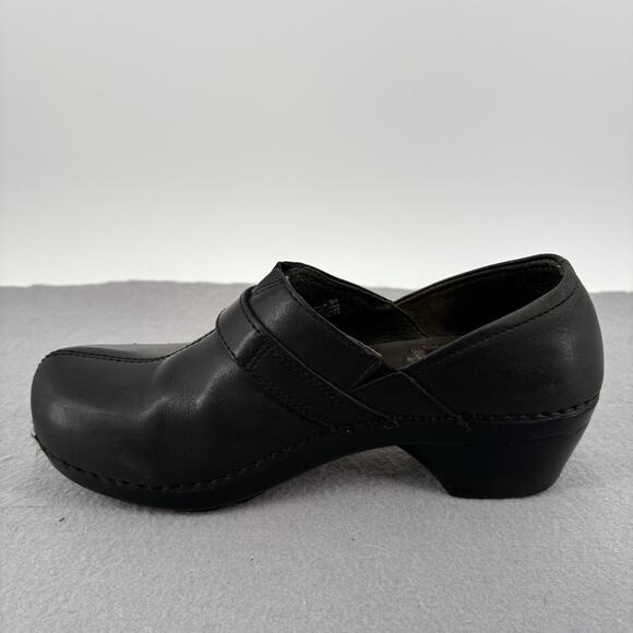 Dansko Solstice Women’s Size 38 US 8 Black Leather Clogs Nurse Work Shoes - Picture 9 of 11